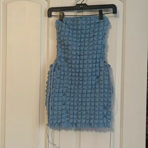 NWT. Light blue size Small Akira tube top mini dress.